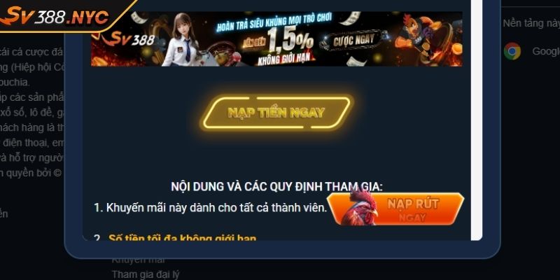 Khám Phá 5 Chương Trình Khuyến Mãi Sv388 Hấp Dẫn Nhất Hiện Nay 3 Khuyến mãi cho lần nạp đầu tiên
